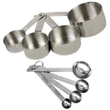 ChefLand 8-Piece Deluxe Stainless Steel Measuring Cup and Measuring Spoon Set