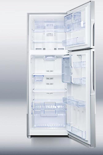 Summit Ingenious Platinum Counter Depth Top Freezer Refrigerator Open