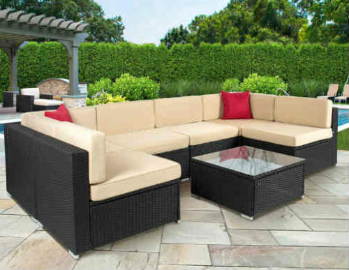 Best ChoiceProducts 7 Piece Outdoor Rattan Sofa Set