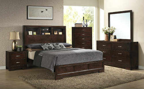 Roundhill Furniture Montana Modern 5-Piece Wood Bedroom Set