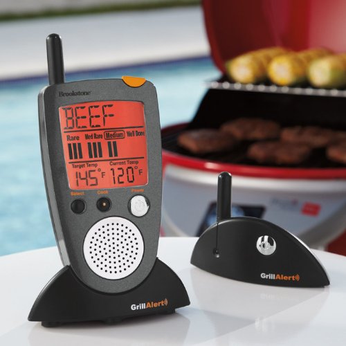 Brookstone BK798314 Grill Alert Talking Remote Meat Thermometer