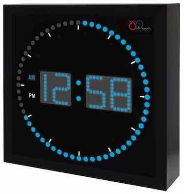 Digital LED Clock with Circling LED second indicator
