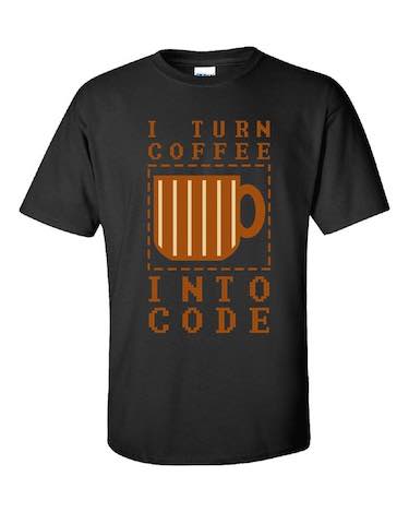 I turn coffee into code t-shirt