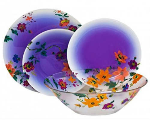Luminarc 'Maritsa Purple' Unbreakable Tempered Glass 19-pcs Dinnerware Set