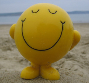 smiley face in the sand