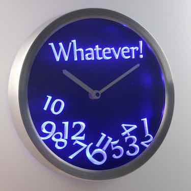 Whatever Neon LED Wall Clock